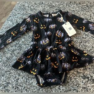 Long sleeve jack o’ lantern onesie
